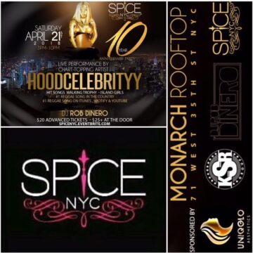SPICE NYC 10 YR ANNIVERSARY PARTY APRIL 21 2018